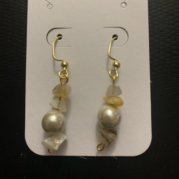 Handmade Gemstone Chips Drop Earrings - Picture 3 of 3